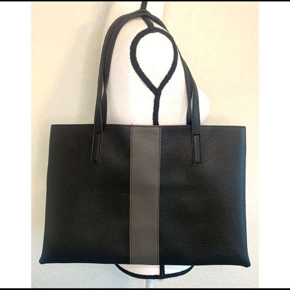 Vince Camuto Handbags - Vince Camuto NWOT black & Gray 100% leather tote 18x12”